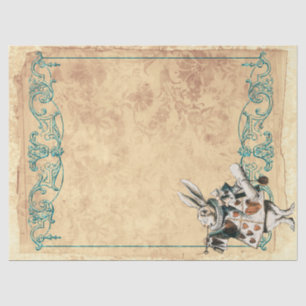 Herald White Rabbit Alice in Wonderland Decoupage Tissuepapier