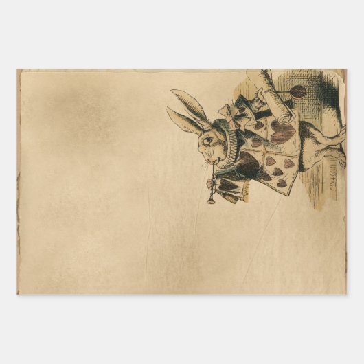 Herald White Rabbit Alice in Wonderland Inpakpapier Vel (Voorkant 3)