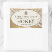 Heraldic Bee ivoire Oval Miel Étiquette Or Honeyco (Sac)