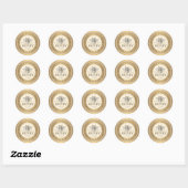 Heraldic Bee Metallic Gold & Ivory Honey Sticker (Vel)