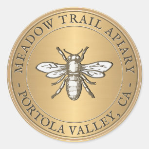 Heraldic Bee Metallic Gold Sticker