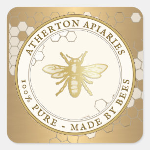Heraldic Bee Métallurgique Apiary Étiquette de mie