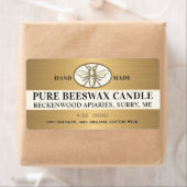 Heraldic Bee Métallurgique Étiquette de cire d'abe (En situation)