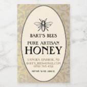 Heraldic Bee Rectangle Étiquette alimentaire Or Ov (Étiquettes simples)