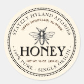 Heraldic Bee Single Origin Honey Label (Voorkant)