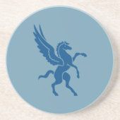 Heraldic Blue Pegasus Zandsteen Onderzetter (Voorkant)