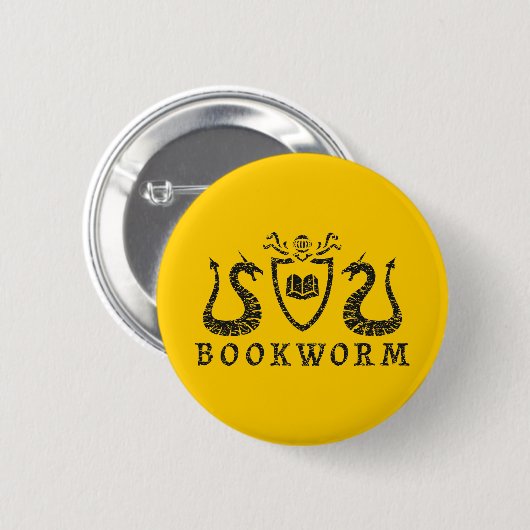 Heraldic Bookworm Button (Voorkant /achterkant)