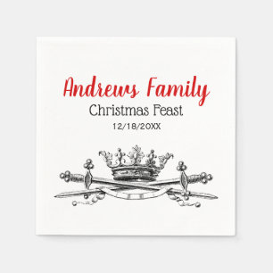 Heraldic Crossed Swords Saber Kerstmis Servet
