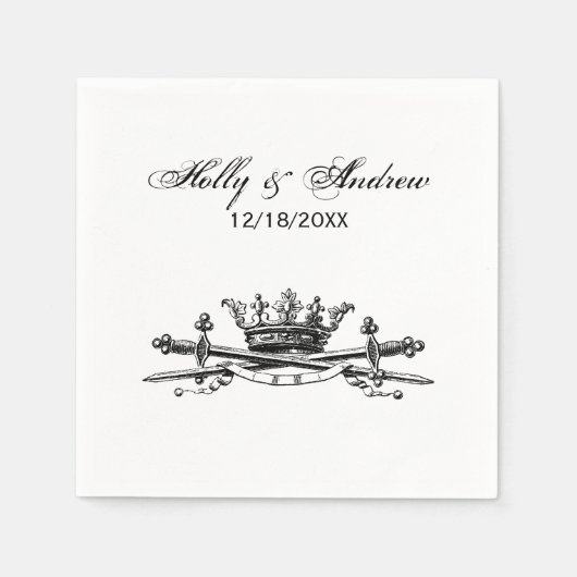 Heraldic Crossed Swords Sabers Emblem Crest Servet (Voorkant)