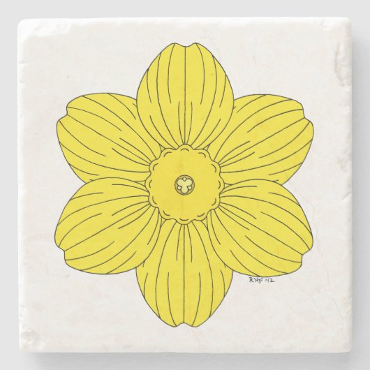 Heraldic Daffodil Stenen Onderzetter (Voorkant)