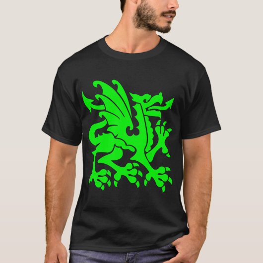 Heraldic Dragon 01 - Green T-shirt (Voorkant)