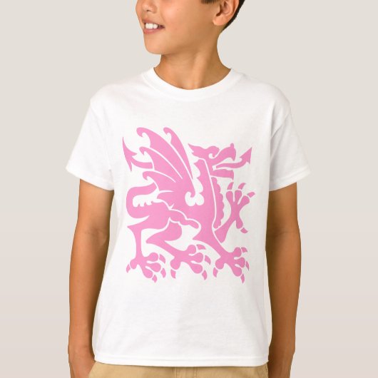 Heraldic Dragon 01 - Roze T-shirt (Voorkant)