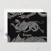 Heraldic Dragon (Argent) - Carte postale (Devant / Derrière)