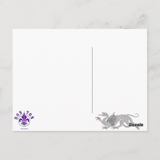 Heraldic Dragon (Argent) - Carte postale (Dos)