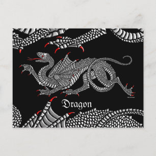 Heraldic Dragon (Argent) - Carte postale