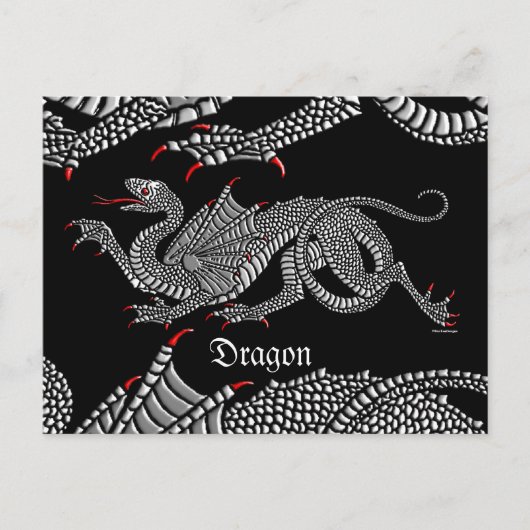 Heraldic Dragon (Argent) - Carte postale (Devant)
