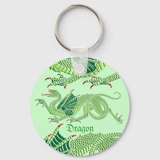 Heraldic Dragon (groen) - Sleutelhanger (Voorkant)