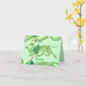 Heraldic Dragon (Vert) - Carte de voeux (Fleur jaune)