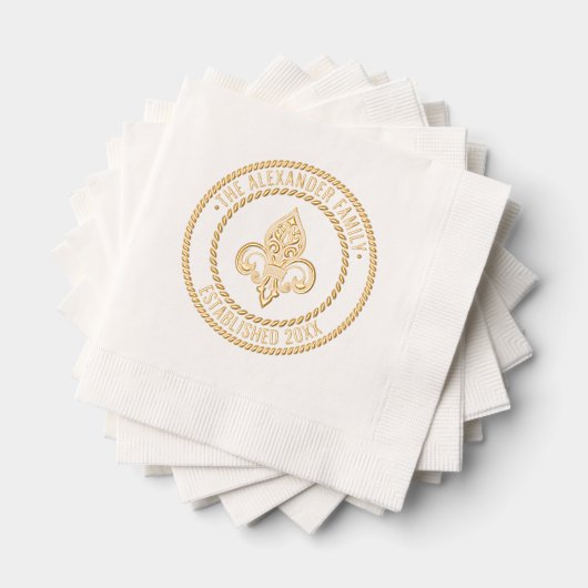 Heraldic Fleur de Lis #26B Nom de famille Date Est (Insitu (empilé))