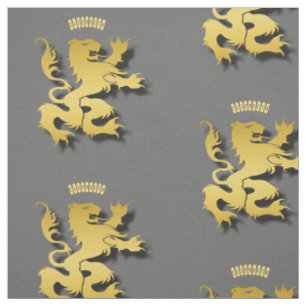 Heraldic Golden Mythological Lion of Tiger Stof