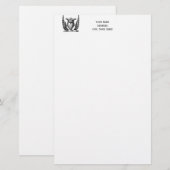 Heraldic Heart met Wings Coat of Arms Crest Briefpapier (Voorkant / Achterkant)