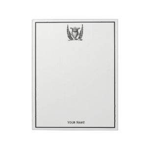 Heraldic Heart met Wings Coat of Arms Crest Notitieblok