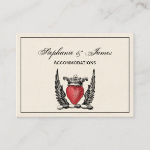 Heraldic Heart met Wings Coat of Arms Crest Visitekaartje