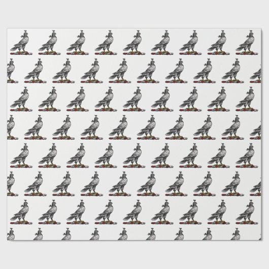 Heraldic Hunting Falcon Wearing Hood C Cadeaupapier (Vlak)