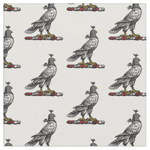 Heraldic Hunting Falcon Wearing Hood C Stof