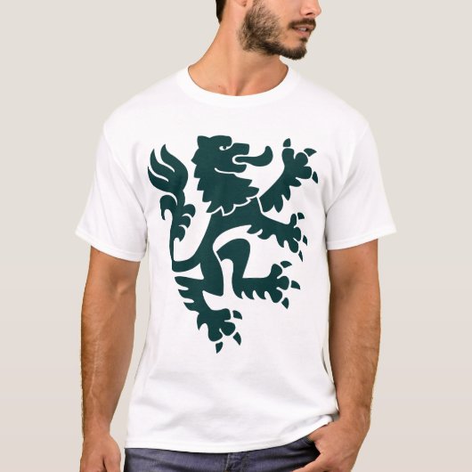 Heraldic Lion 01 - Donkergroen T-shirt (Voorkant)