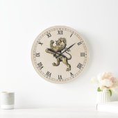  Heraldic Lion op Cream Wall Clock Grote Klok (Huis)