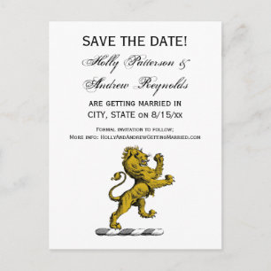 Heraldic Lion Standing Crest Emblem C Aankondigingskaart