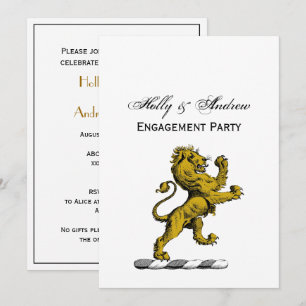 Heraldic Lion Standing Crest Emblem C Kaart