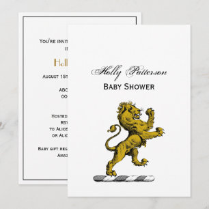 Heraldic Lion Standing Crest Emblem C Kaart