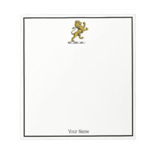 Heraldic Lion Standing Crest Emblem C Notitieblok