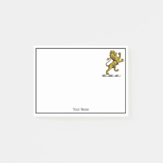 Heraldic Lion Standing Crest Emblem C Post-it® Notes (Voorkant)