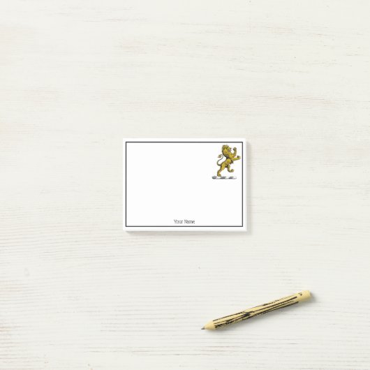 Heraldic Lion Standing Crest Emblem C Post-it® Notes (Op bureau)