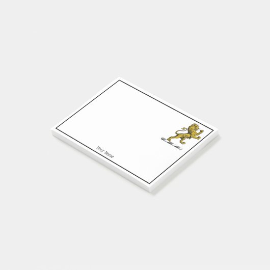 Heraldic Lion Standing Crest Emblem C Post-it® Notes (Schuin)