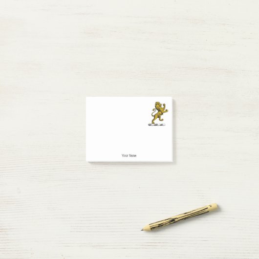 Heraldic Lion Standing Crest Emblem C Post-it® Notes (Op bureau)