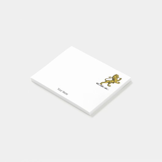 Heraldic Lion Standing Crest Emblem C Post-it® Notes (Schuin)