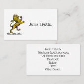 Heraldic Lion Standing Crest Emblem C Visitekaartje (Voorkant / Achterkant)