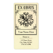 heraldic Lock en Keys Address Ex Libris Etiket (Voorkant)