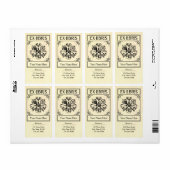  heraldic Lock en Keys Address Ex Libris Etiket (Full Sheet)