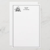 Heraldic Nautical Clipper Ship Crest Briefpapier (Voorkant / Achterkant)