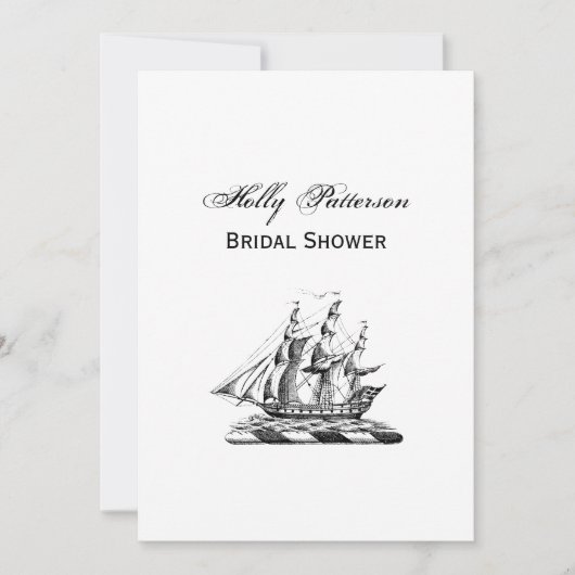 Heraldic  Nautical Clipper Ship Crest Kaart (Voorkant)