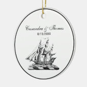 Heraldic  Nautical Clipper Ship Crest Keramisch Ornament (Links)