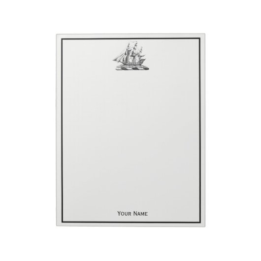 Heraldic  Nautical Clipper Ship Crest Notitieblok (Gedraaid)