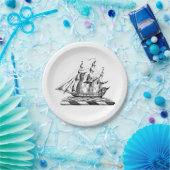 Heraldic  Nautical Clipper Ship Crest Papieren Bordje (Feest)