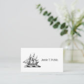 Heraldic  Nautical Clipper Ship Crest Visitekaartje (Staand voorkant)