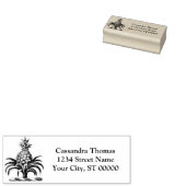 Heraldic Pineapple Crest Naam Retouradres Rubberstempel (Gestempeld)
